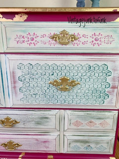 Dixie Belle Belles and Whistles Trippy Blocks șablon 19x38 cm reutilizabil