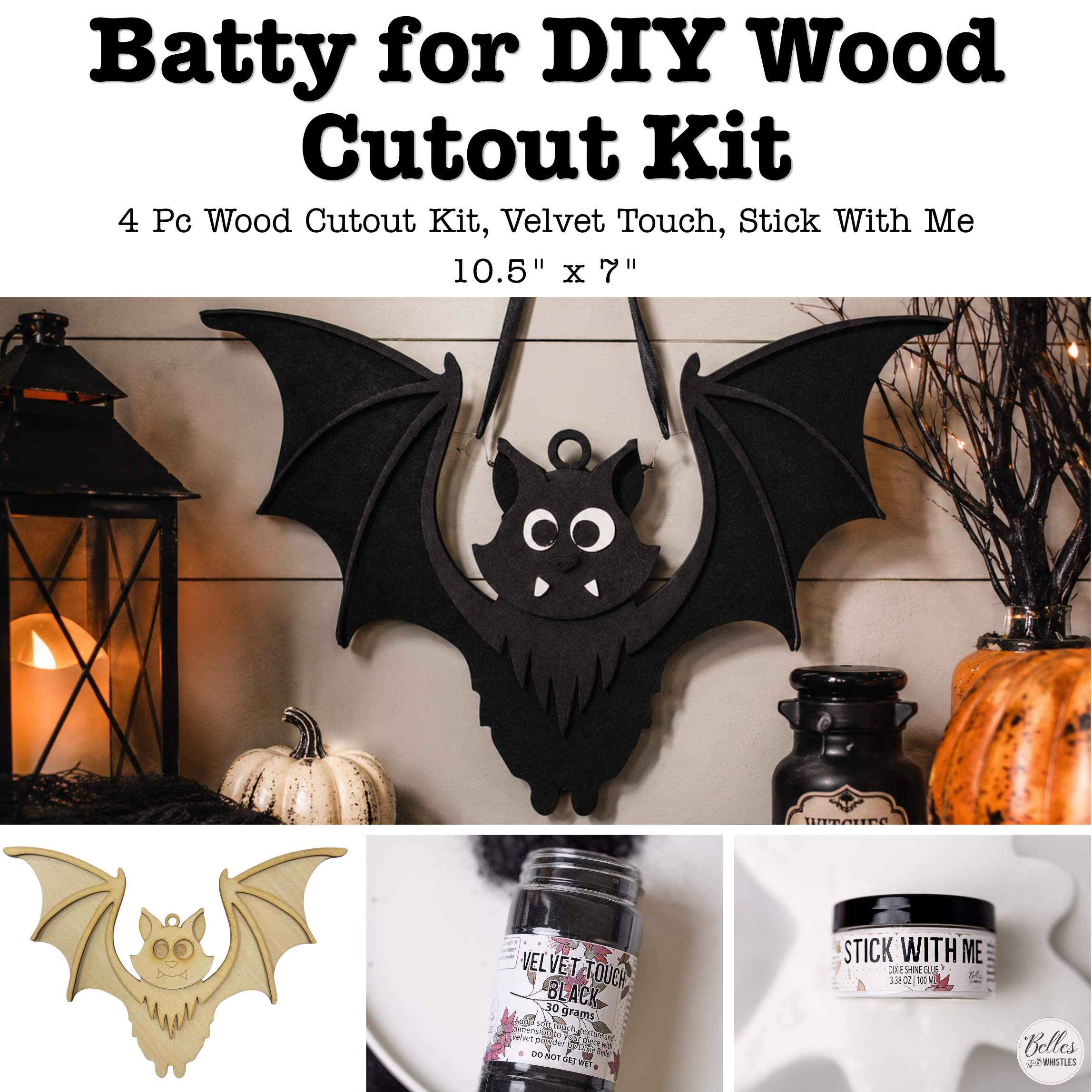 Dixie Belle Batty DIY Kit decoratiune liliac lemn