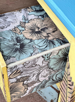 Dixie Belle Blue Yellow Floral hârtie orez 3 coli