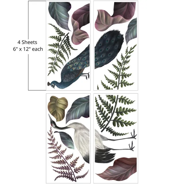 Dixie Belle Elegant Avian Flora transfer mobila 4x15x30cm pasari