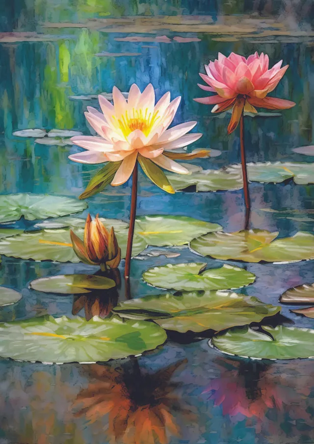 Dixie Belle Lily Pads hârtie decoupage A1 nuferi