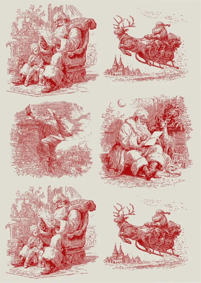 Dixie Belle Christmas Toile hartie orez A3 Craciun