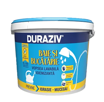 Duraziv Baie și Bucătărie vopsea lavabilă alb mat antibacteriană