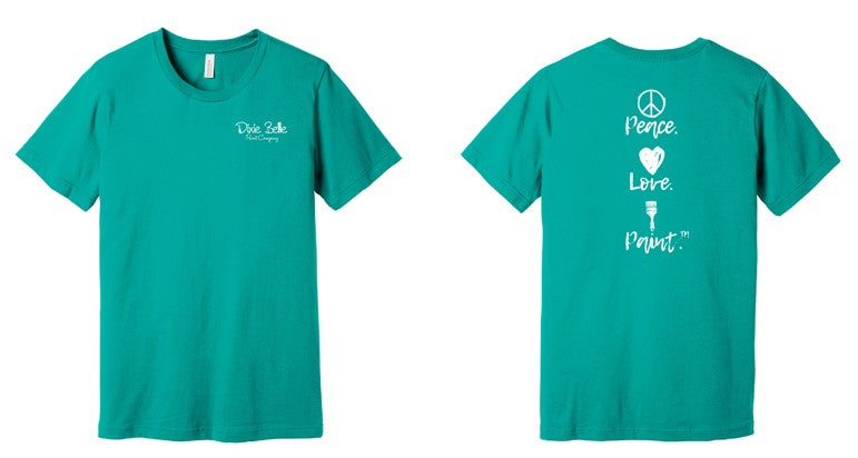 Dixie Belle tricou DBP logo Peace Love Paint bumbac unisex