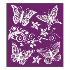 Dixie Belle Butterflies șablon serigrafie 20x23cm 3 buc