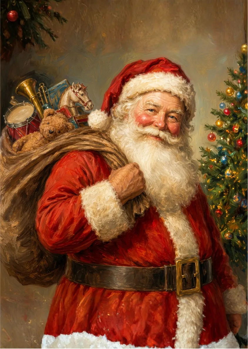 Dixie Belle Vintage Santa hârtie orez A3
