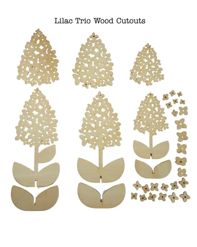 Dixie Belle Lilac Trio decor lemn 3 buc liliac