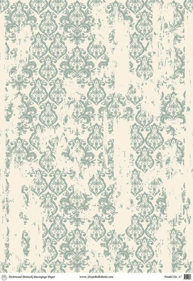 Dixie Belle Distressed Damask hartie orez A1 model damasc