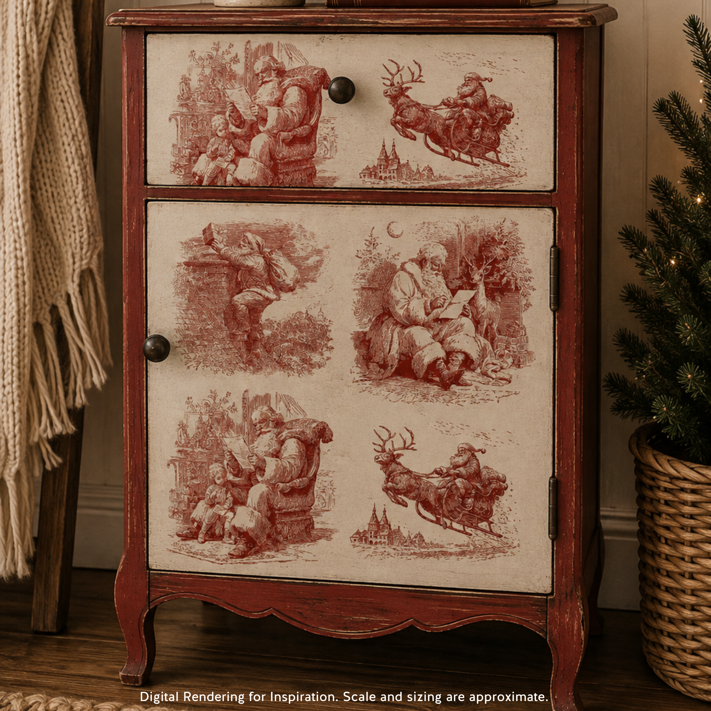 Dixie Belle Christmas Toile hartie orez A3 Craciun