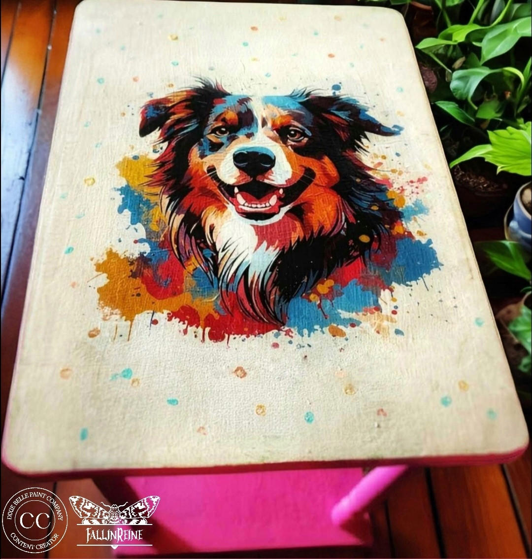 Dixie Belle Mollie the Collie hartie orez decoupage 30x30 cm
