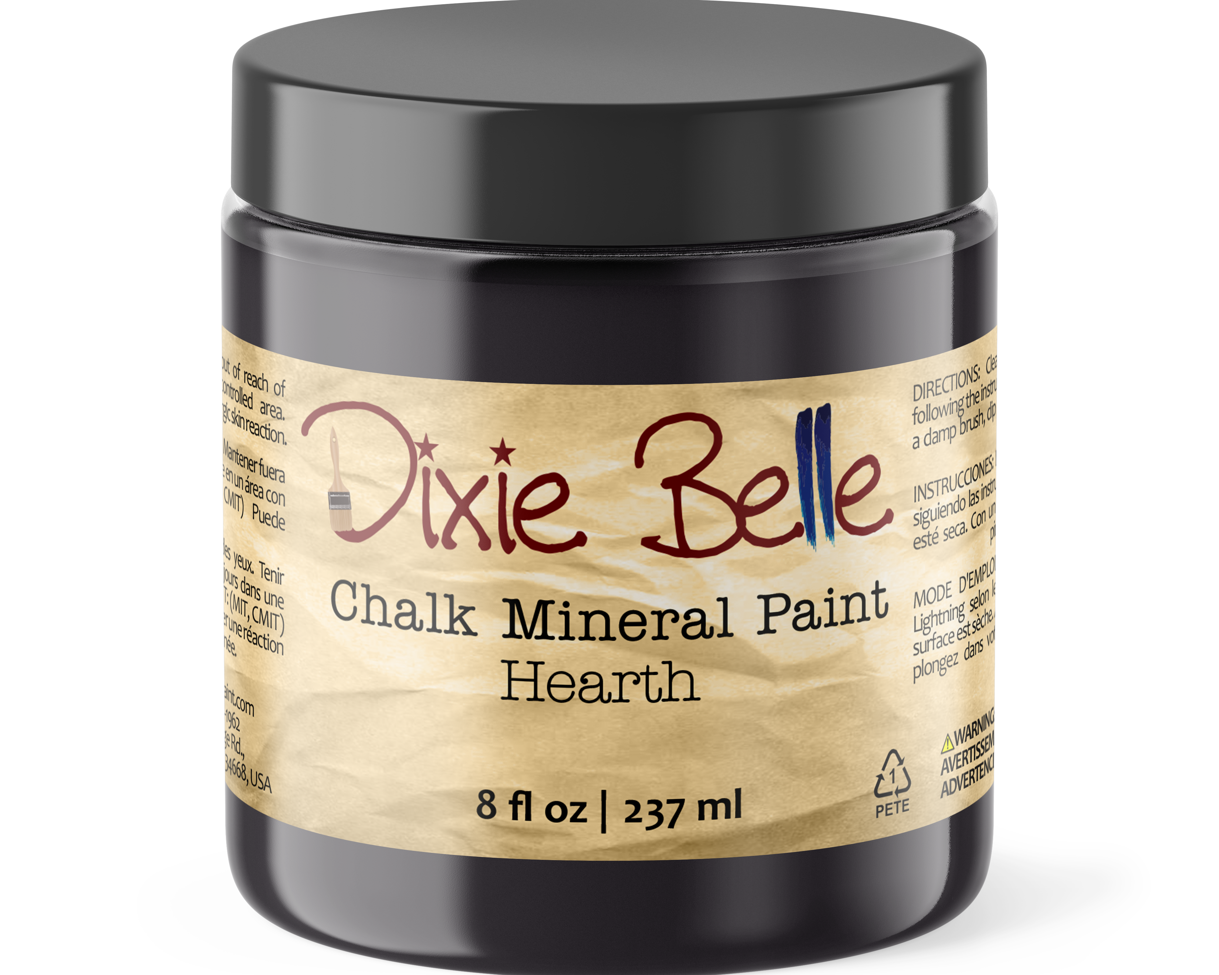 Dixie Belle Hearth vopsea cretă negru cald 236 ml