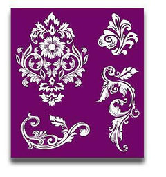 Dixie Belle Floral sablon serigrafie 3 buc 20x23 cm